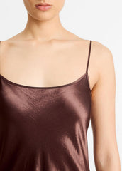 Satin Bias Maxi Slip Dress in Dresses - CHOCOLATE | VINCE Women