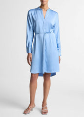 Matte Satin Band-Collar Dress in Dresses - HYDRA | VINCE Women