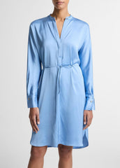 Matte Satin Band-Collar Dress in Dresses - HYDRA | VINCE Women