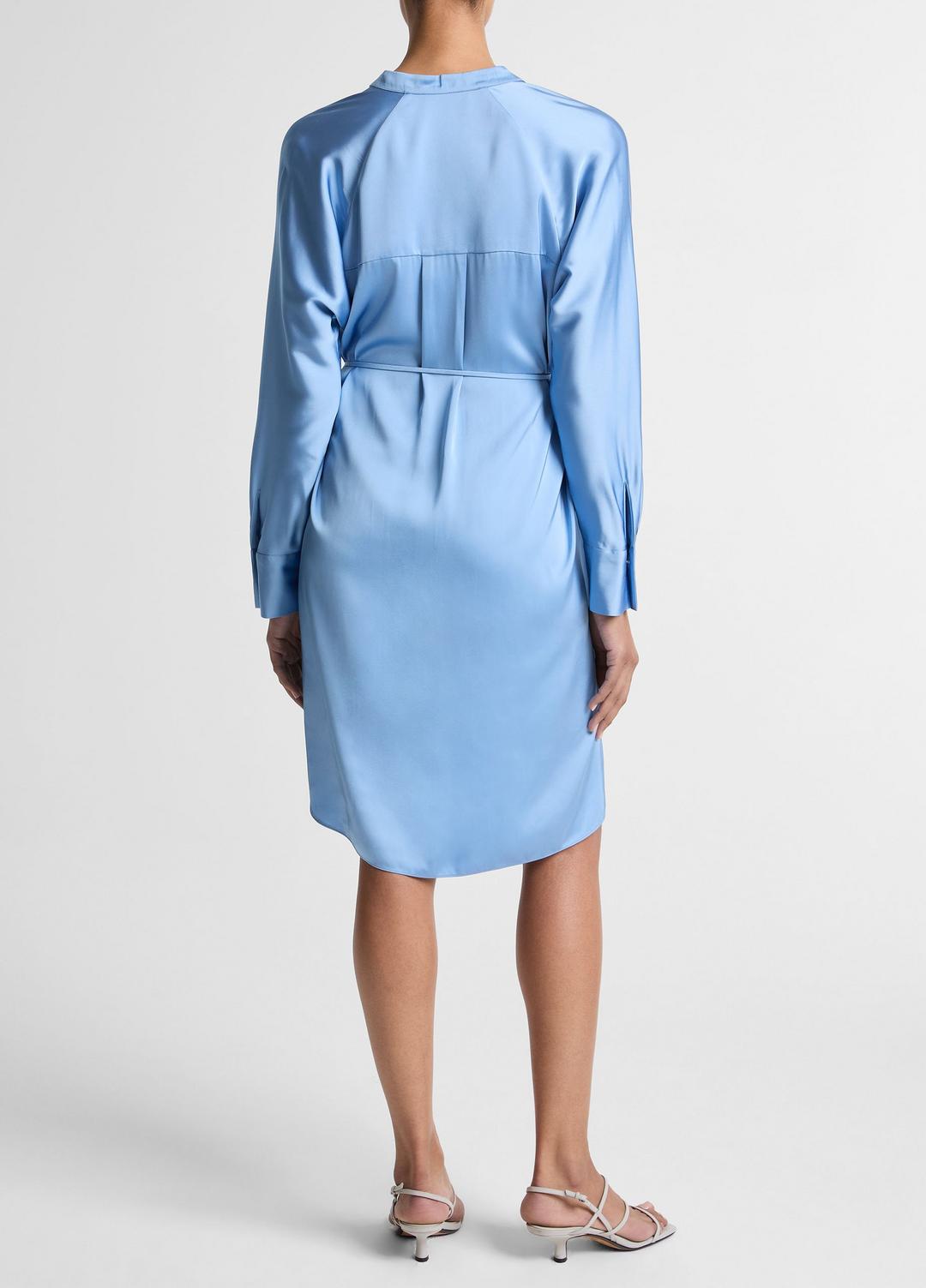 Matte Satin Band-Collar Dress in Dresses - HYDRA | VINCE Women