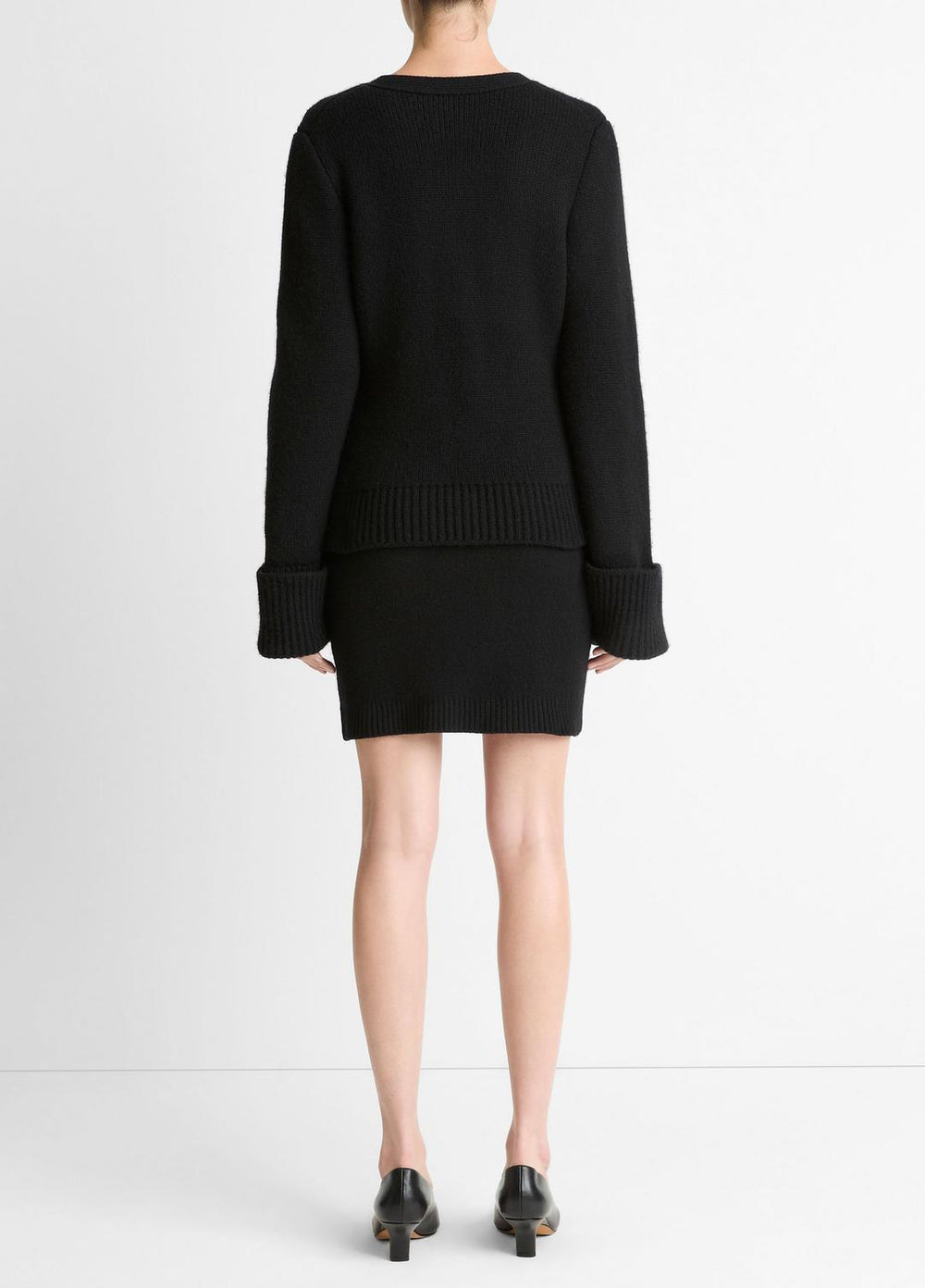 Double-Face Wool & Cashmere-Blend Mini Skirt in Skirts - BLACK | VINCE Women