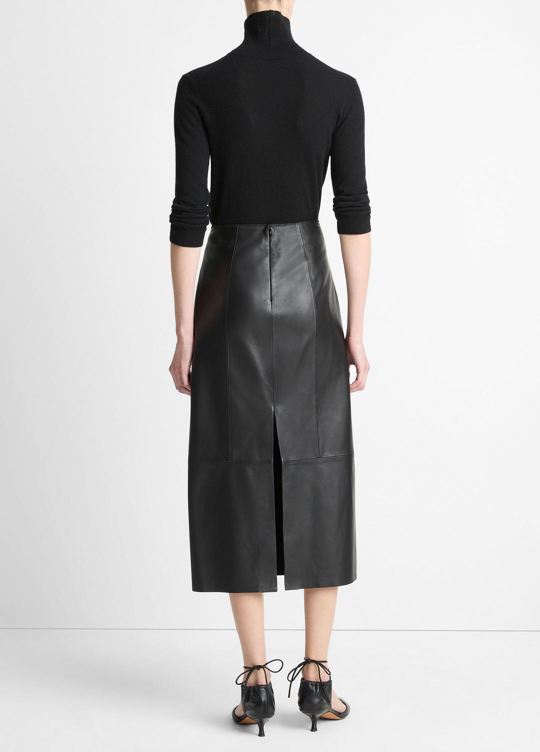 Leather Straight Skirt in Skirts - BLACK | VINCE Women