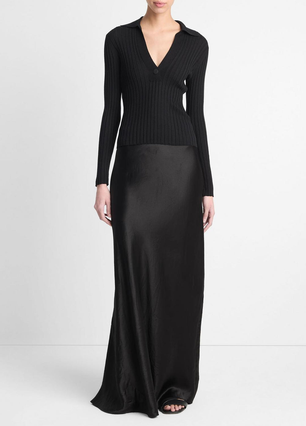 Satin Maxi Skirt in Skirts - BLACK | VINCE Women
