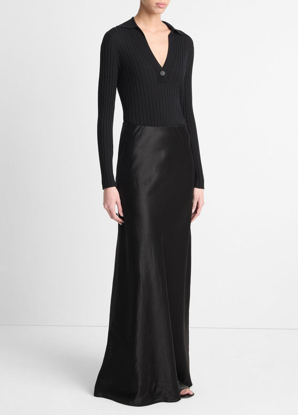 Satin Maxi Skirt in Skirts - BLACK | VINCE Women