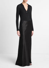 Satin Maxi Skirt in Skirts - BLACK | VINCE Women