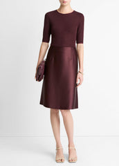 Satin A-Line Knee Skirt in Skirts - OXBLOOD | VINCE Women