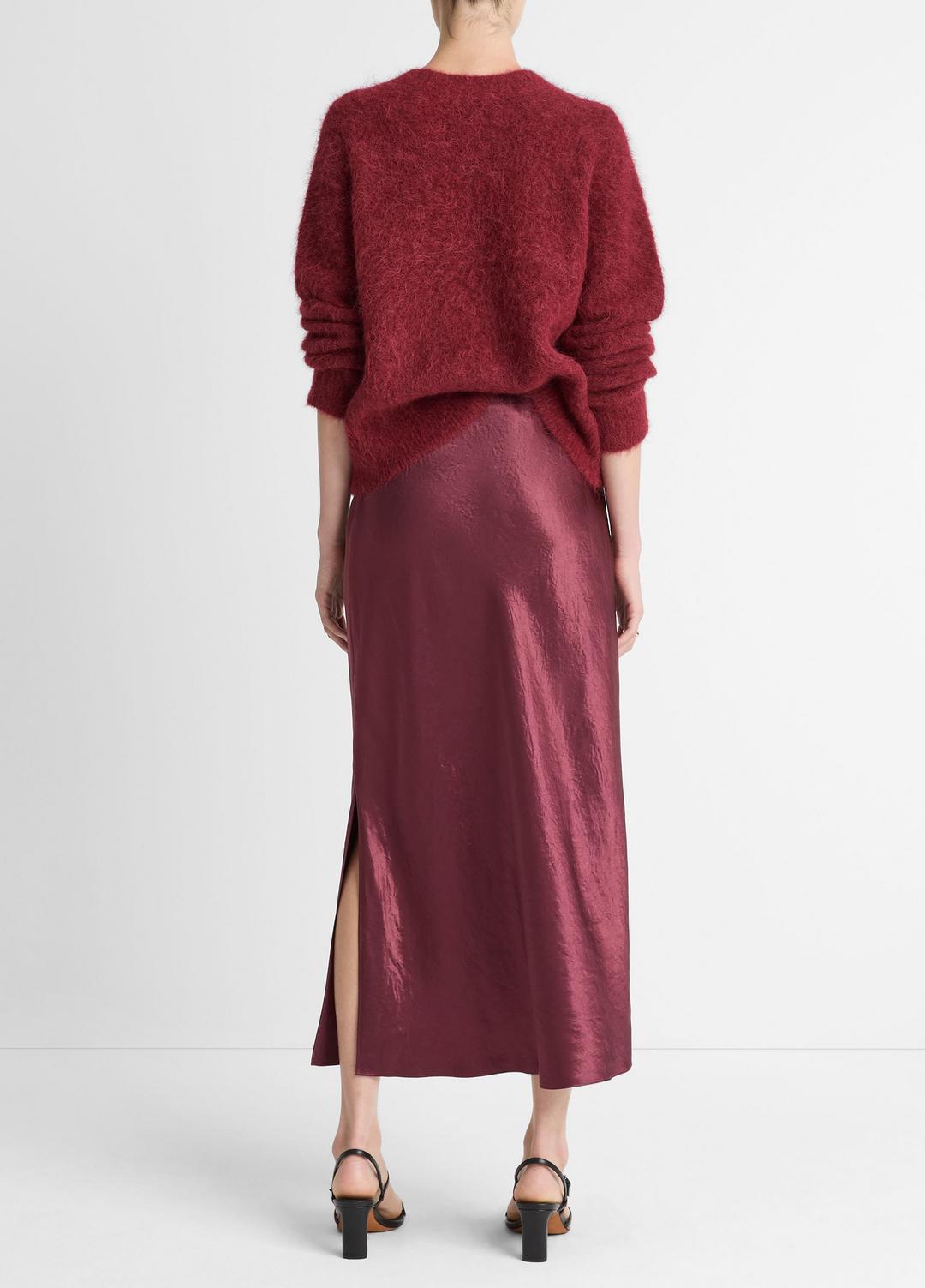 Satin Side-Slit Slip Skirt in Skirts - BORDEAUX | VINCE Women