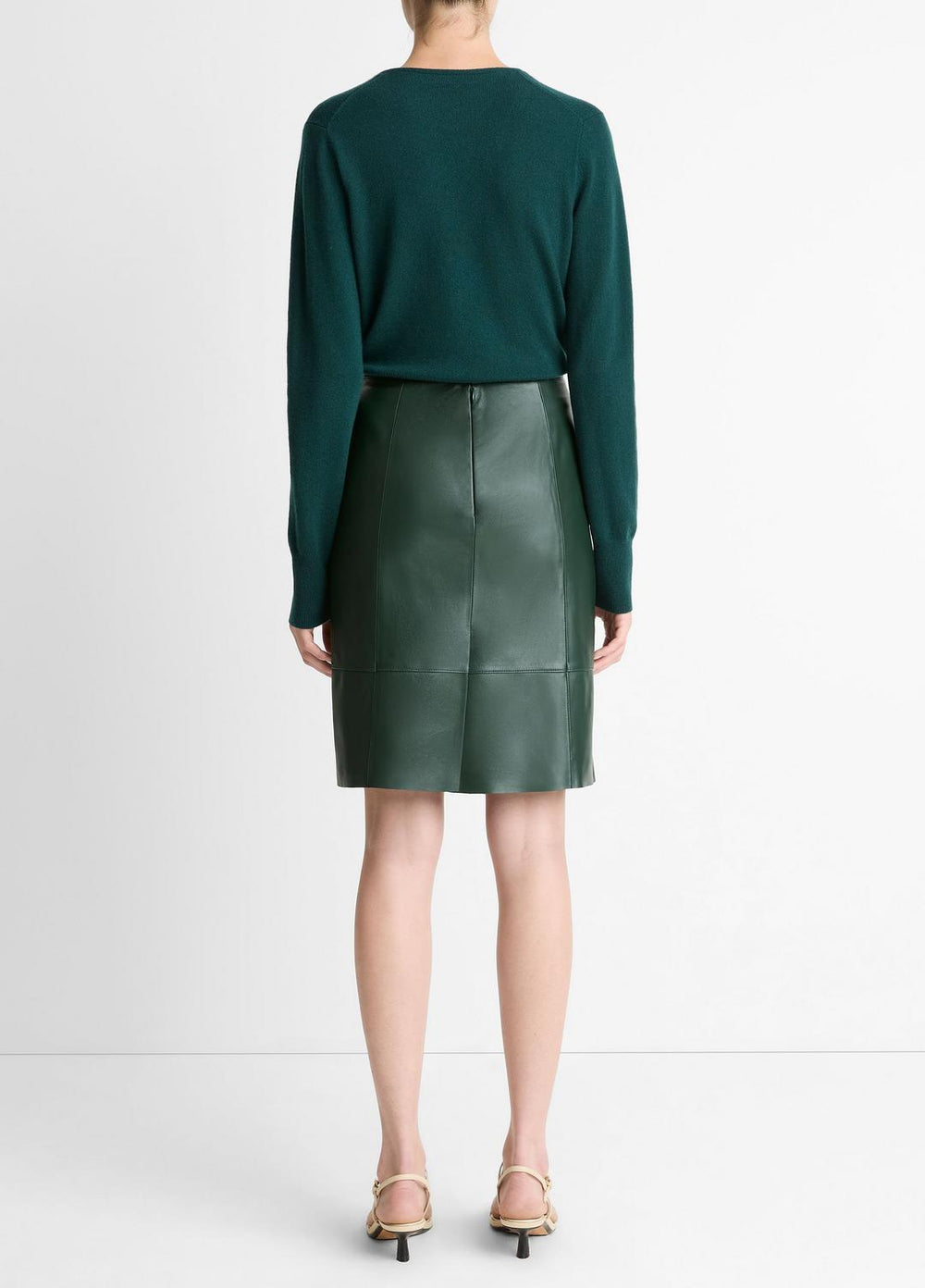 Leather Flared Knee Skirt in Skirts - JUNIPER | VINCE Women