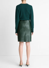 Leather Flared Knee Skirt in Skirts - JUNIPER | VINCE Women