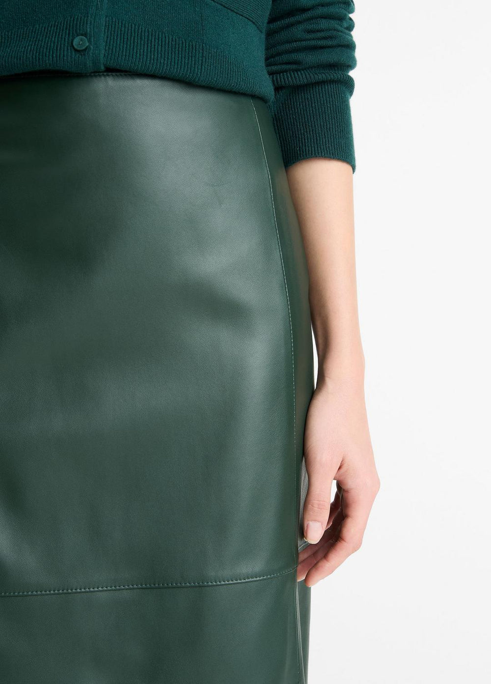 Leather Flared Knee Skirt in Skirts - JUNIPER | VINCE Women