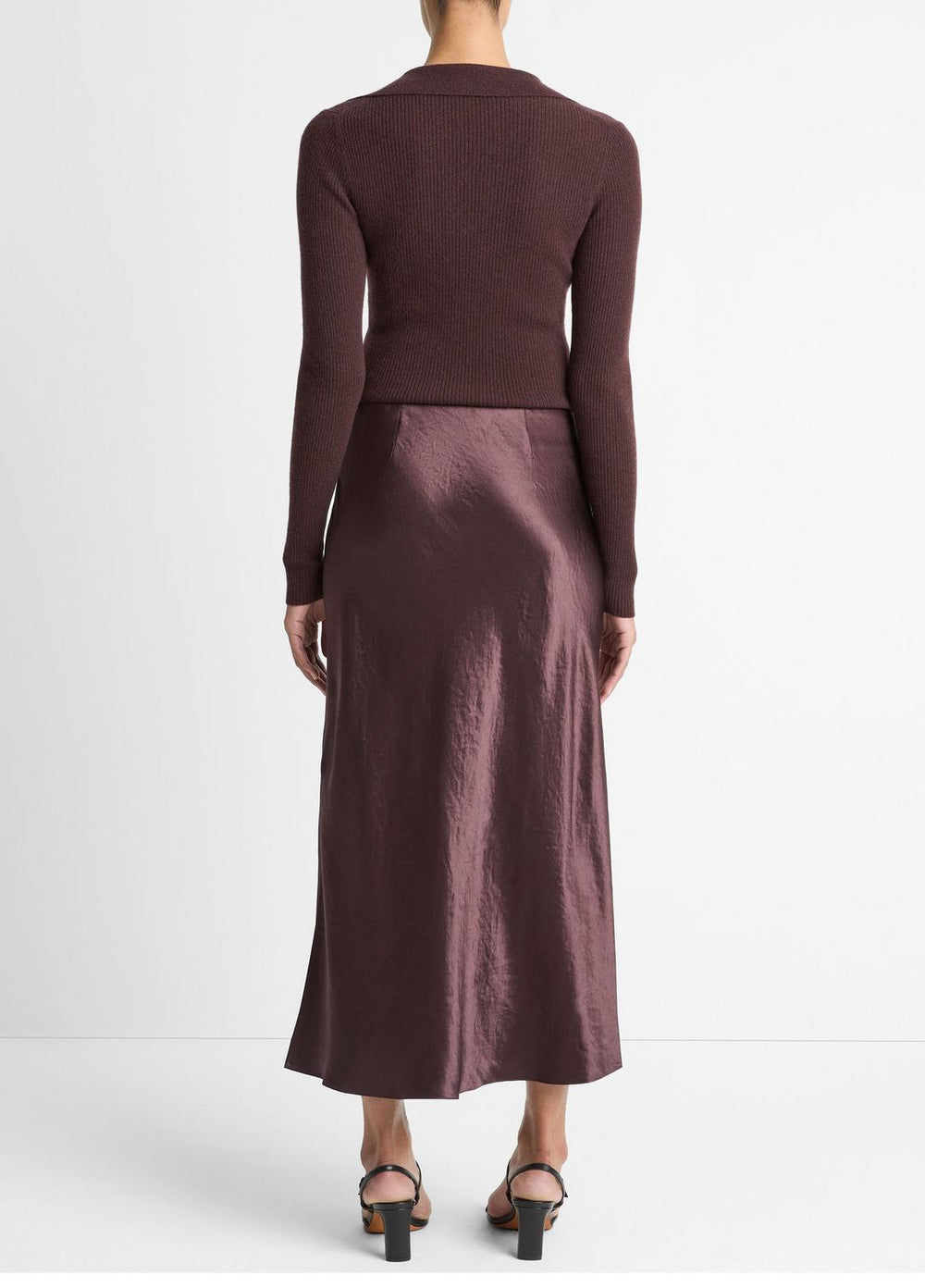 Satin Side-Slit Slip Skirt in Skirts - FIG | VINCE Women