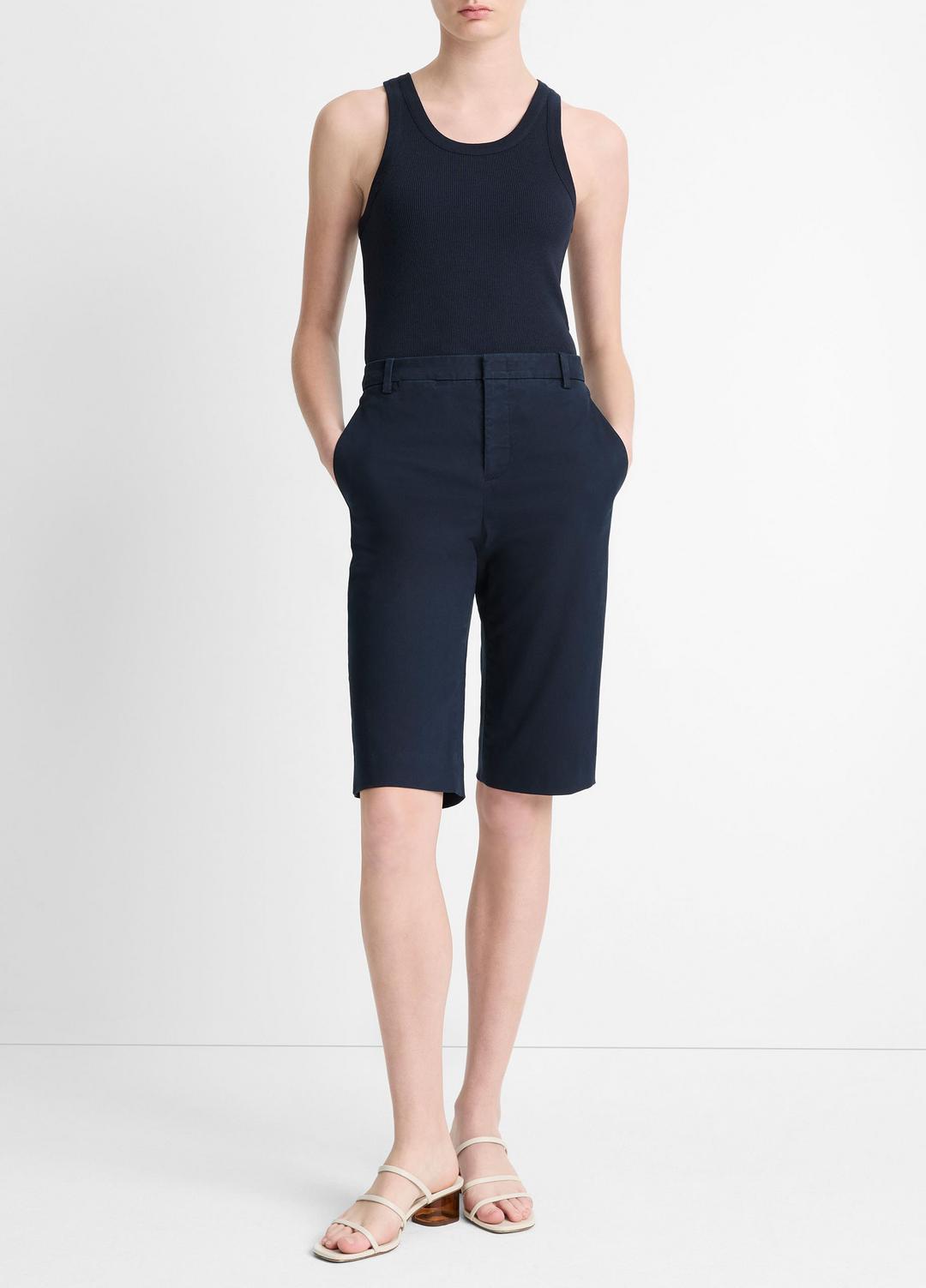Italian Stretch-Cotton Chino Short in Shorts - COASTAL BLUE | VINCE Women