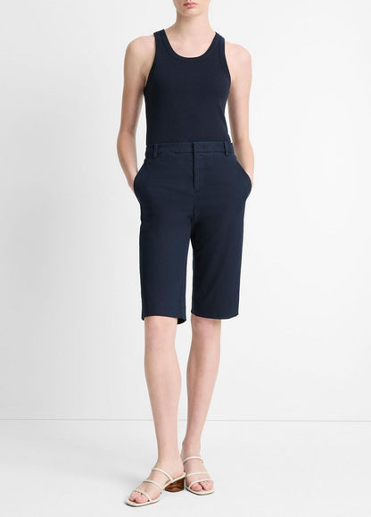 Italian Stretch-Cotton Chino Short in Shorts - COASTAL BLUE | VINCE Women
