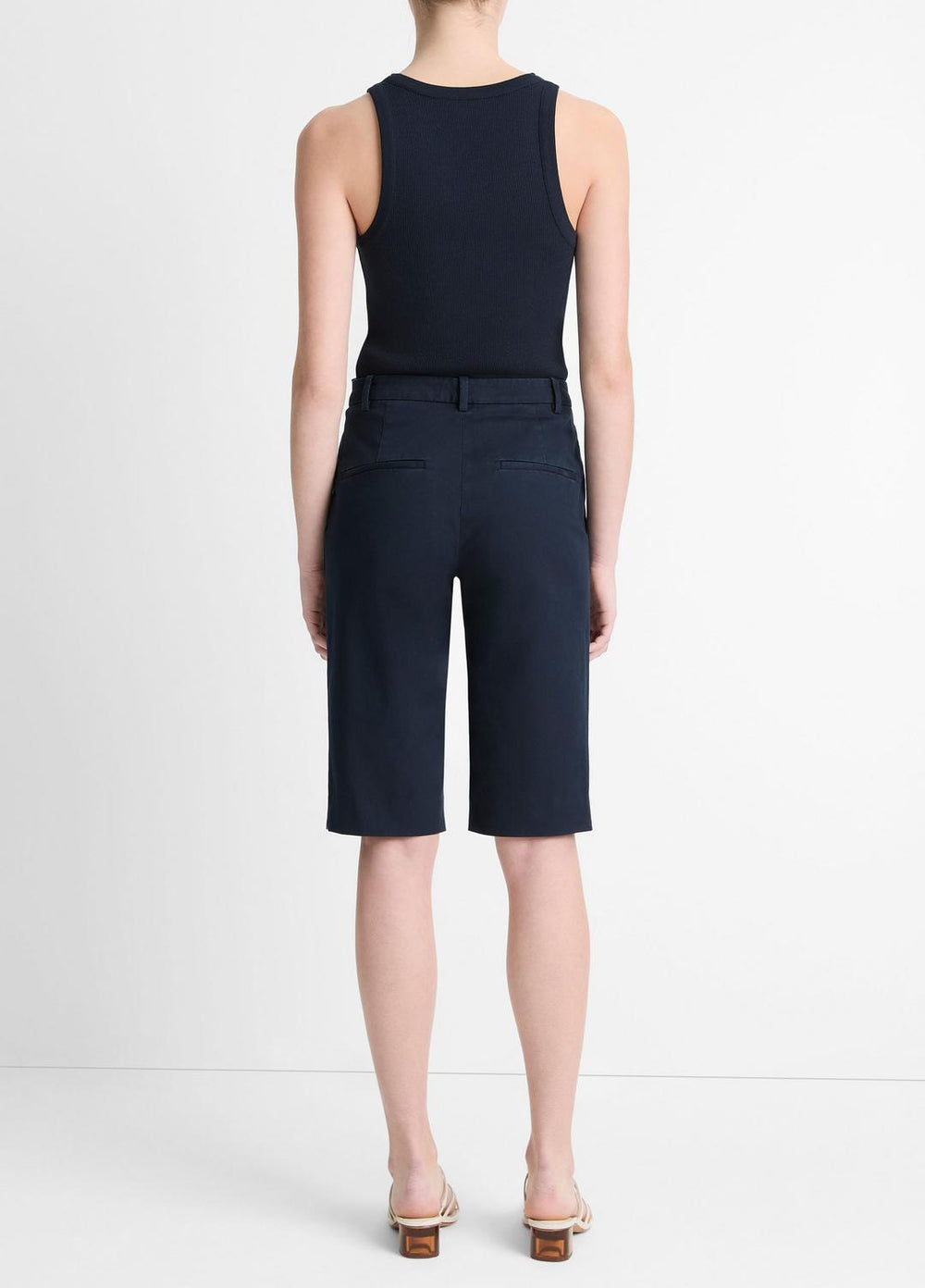 Italian Stretch-Cotton Chino Short in Shorts - COASTAL BLUE | VINCE Women