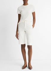 Italian Stretch-Cotton Chino Short in Shorts - OFF WHITE | VINCE Women