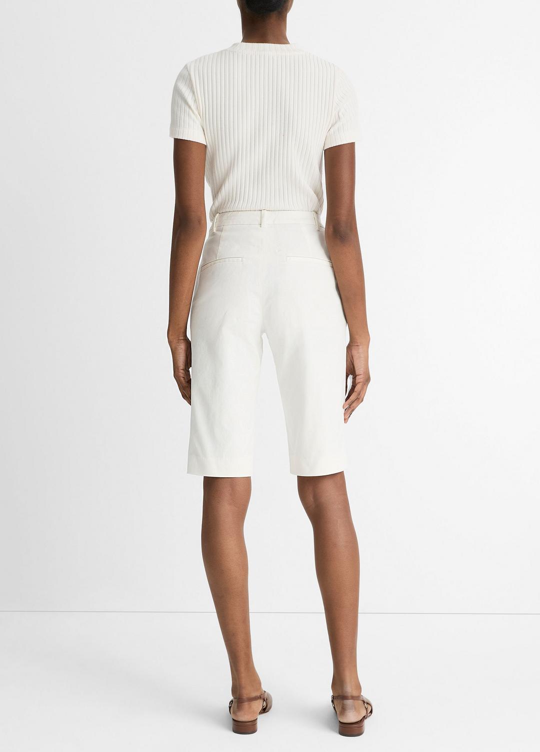 Italian Stretch-Cotton Chino Short in Shorts - OFF WHITE | VINCE Women