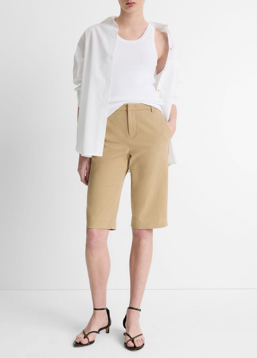 Italian Stretch-Cotton Chino Short in Shorts - DESERT | VINCE Women