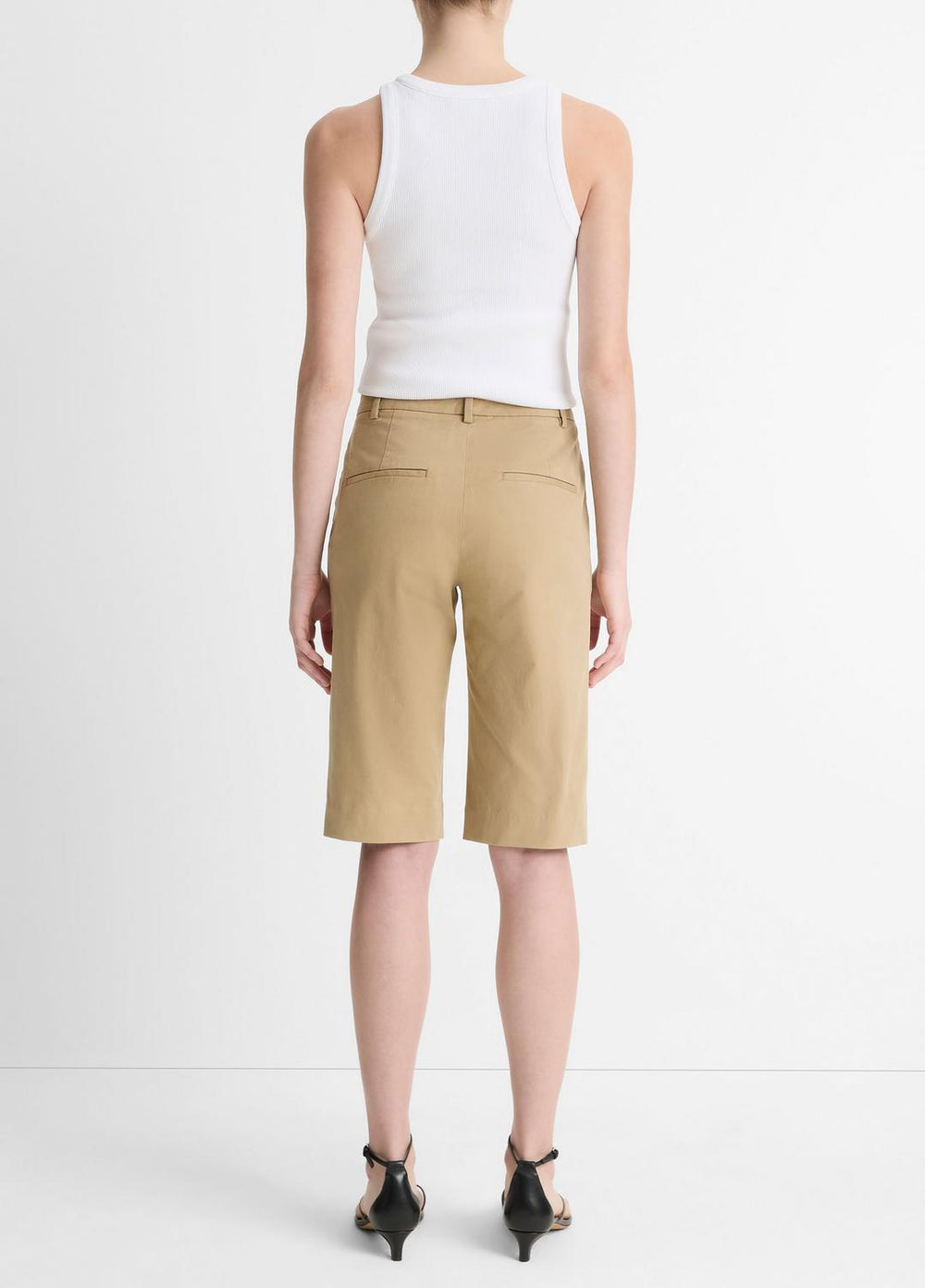 Italian Stretch-Cotton Chino Short in Shorts - DESERT | VINCE Women