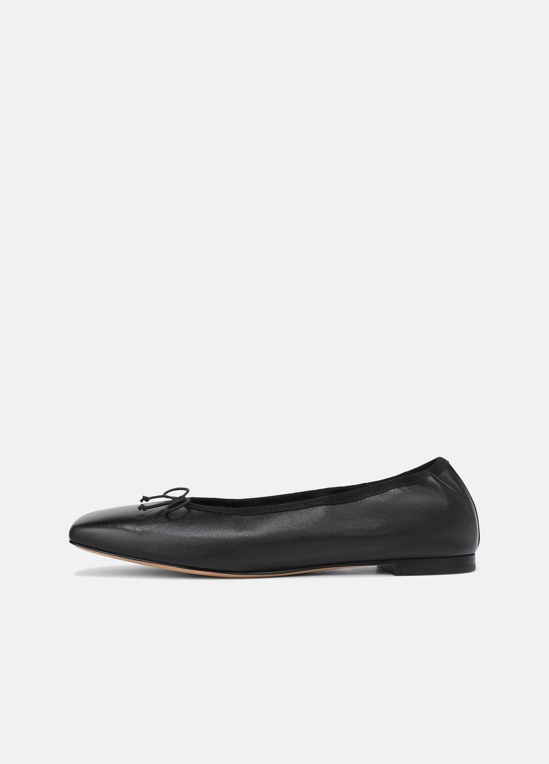 Darla Leather Ballet Flat in Loafers & Flats - BLACK | VINCE Women