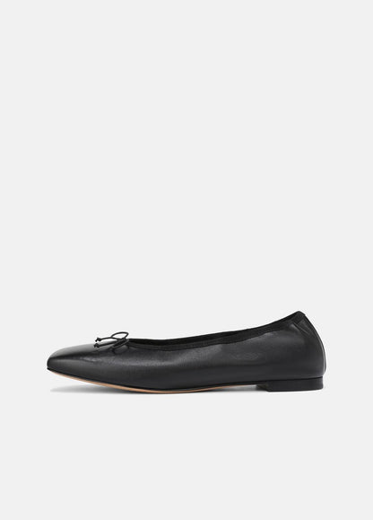 Darla Leather Ballet Flat in Loafers & Flats - BLACK | VINCE Women