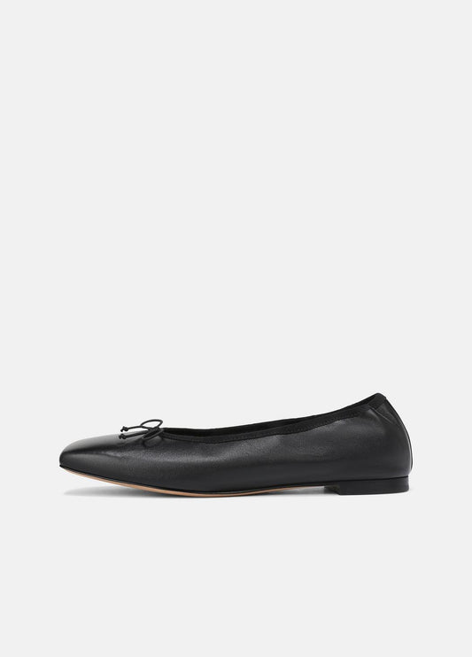 Darla Leather Ballet Flat in Loafers & Flats - BLACK | VINCE Women