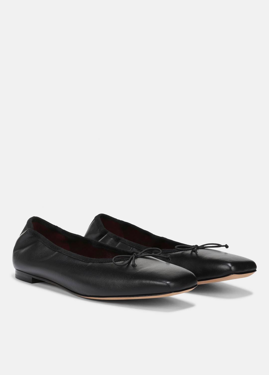 Darla Leather Ballet Flat in Loafers & Flats - BLACK | VINCE Women