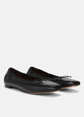 Darla Leather Ballet Flat in Loafers & Flats - BLACK | VINCE Women