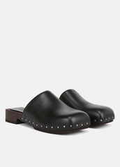 Margarita Leather Clog in Loafers & Flats - BLACK | VINCE Women