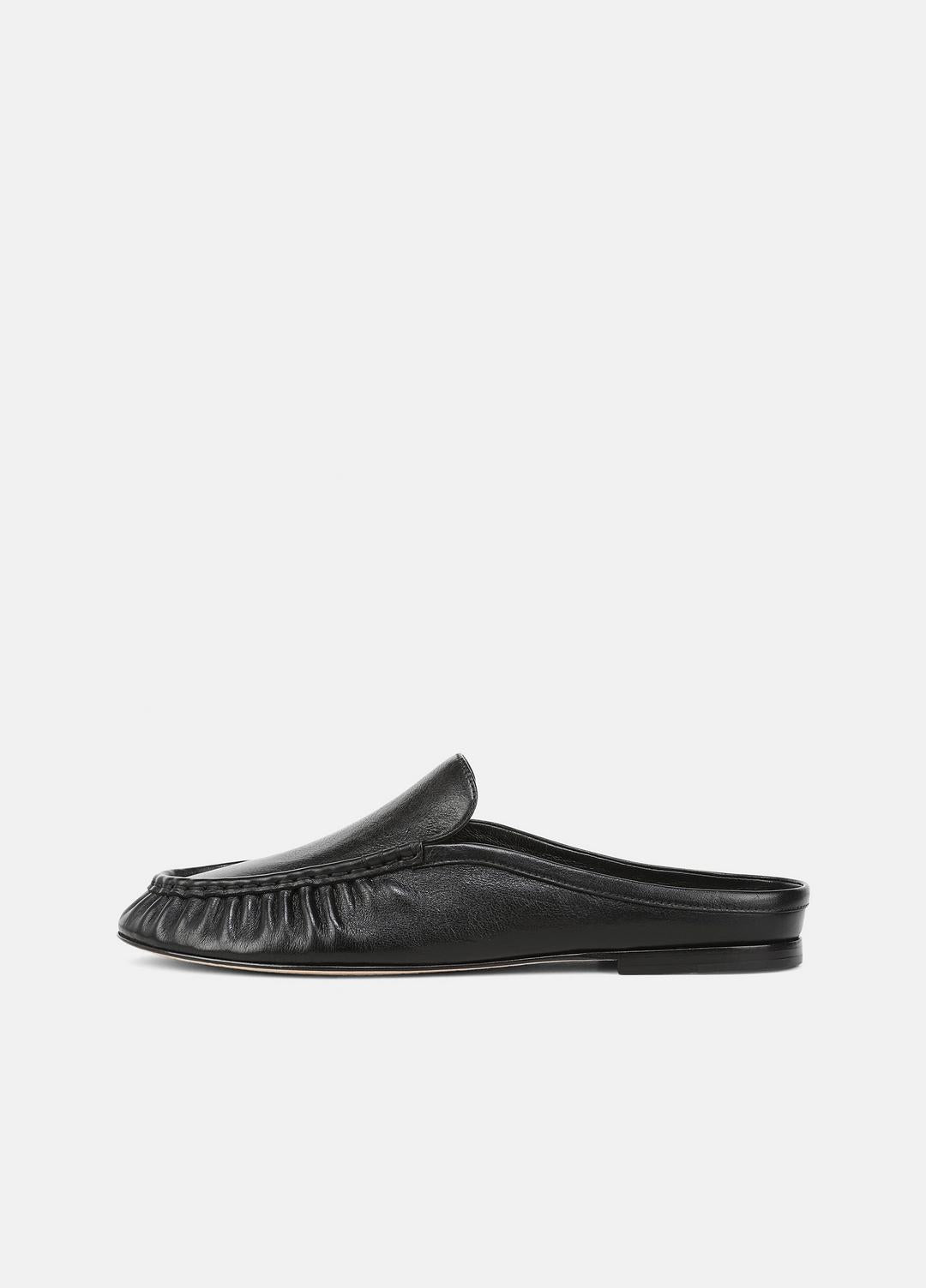 Tevin Leather Mule in Loafers & Flats - BLACK | VINCE Women