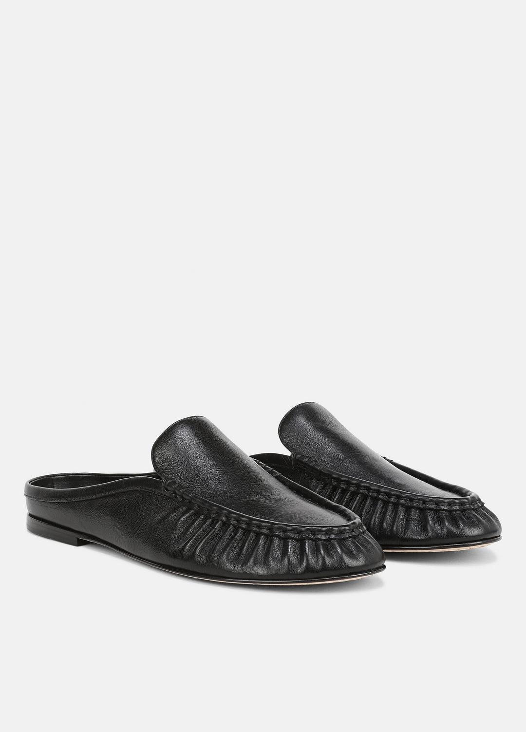Tevin Leather Mule in Loafers & Flats - BLACK | VINCE Women