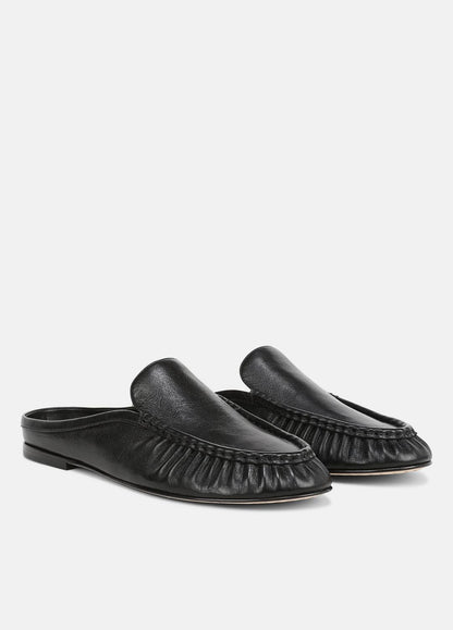 Tevin Leather Mule in Loafers & Flats - BLACK | VINCE Women