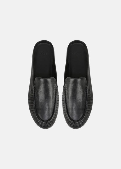 Tevin Leather Mule in Loafers & Flats - BLACK | VINCE Women