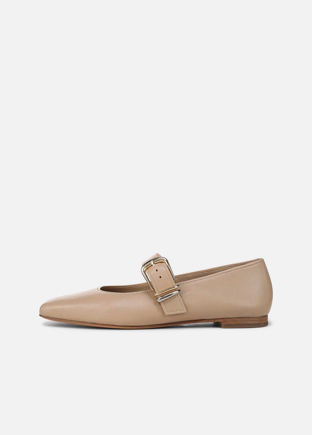 Daniela Leather Mary Jane Flat in Loafers & Flats - WARM ALMOND | VINCE Women