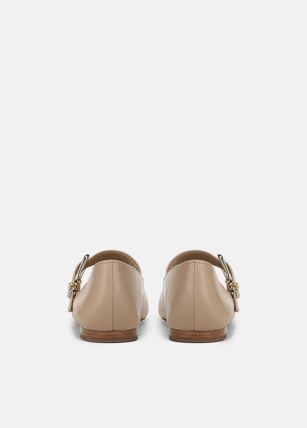 Daniela Leather Mary Jane Flat in Loafers & Flats - WARM ALMOND | VINCE Women