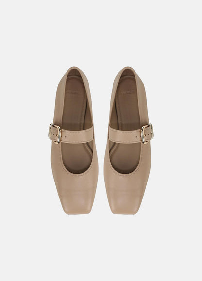 Daniela Leather Mary Jane Flat in Loafers & Flats - WARM ALMOND | VINCE Women