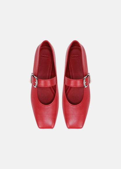 Daniela Leather Mary Jane Flat in Loafers & Flats - CRIMSON | VINCE Women