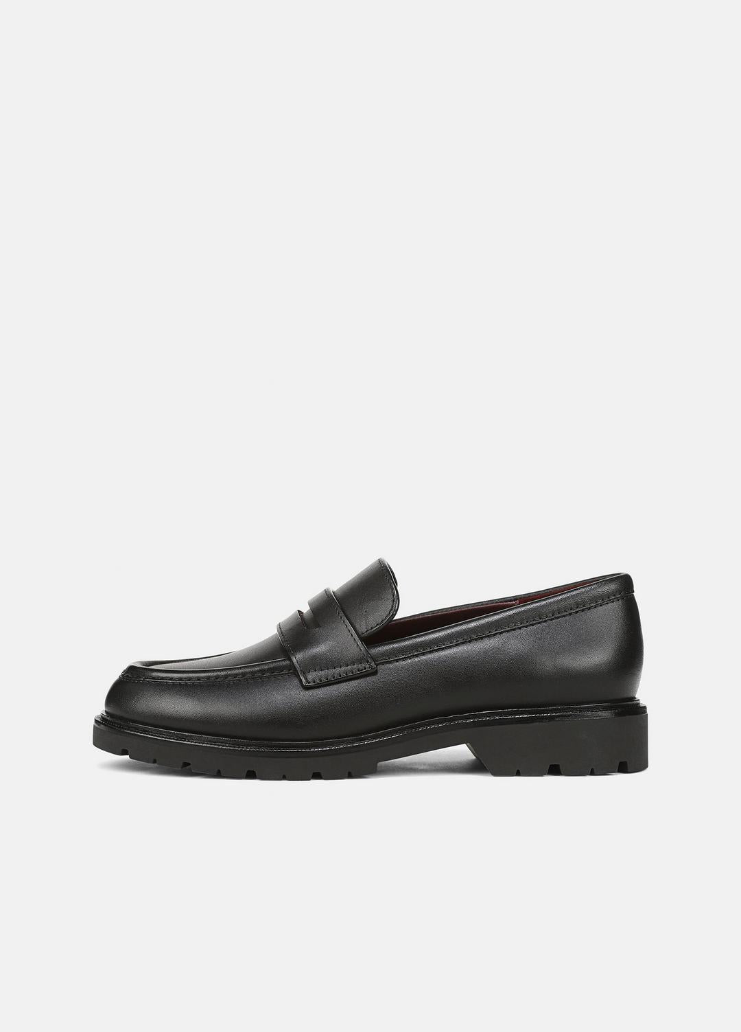 Siena Leather Lug-Sole Loafer in Loafers & Flats - BLACK | VINCE Women