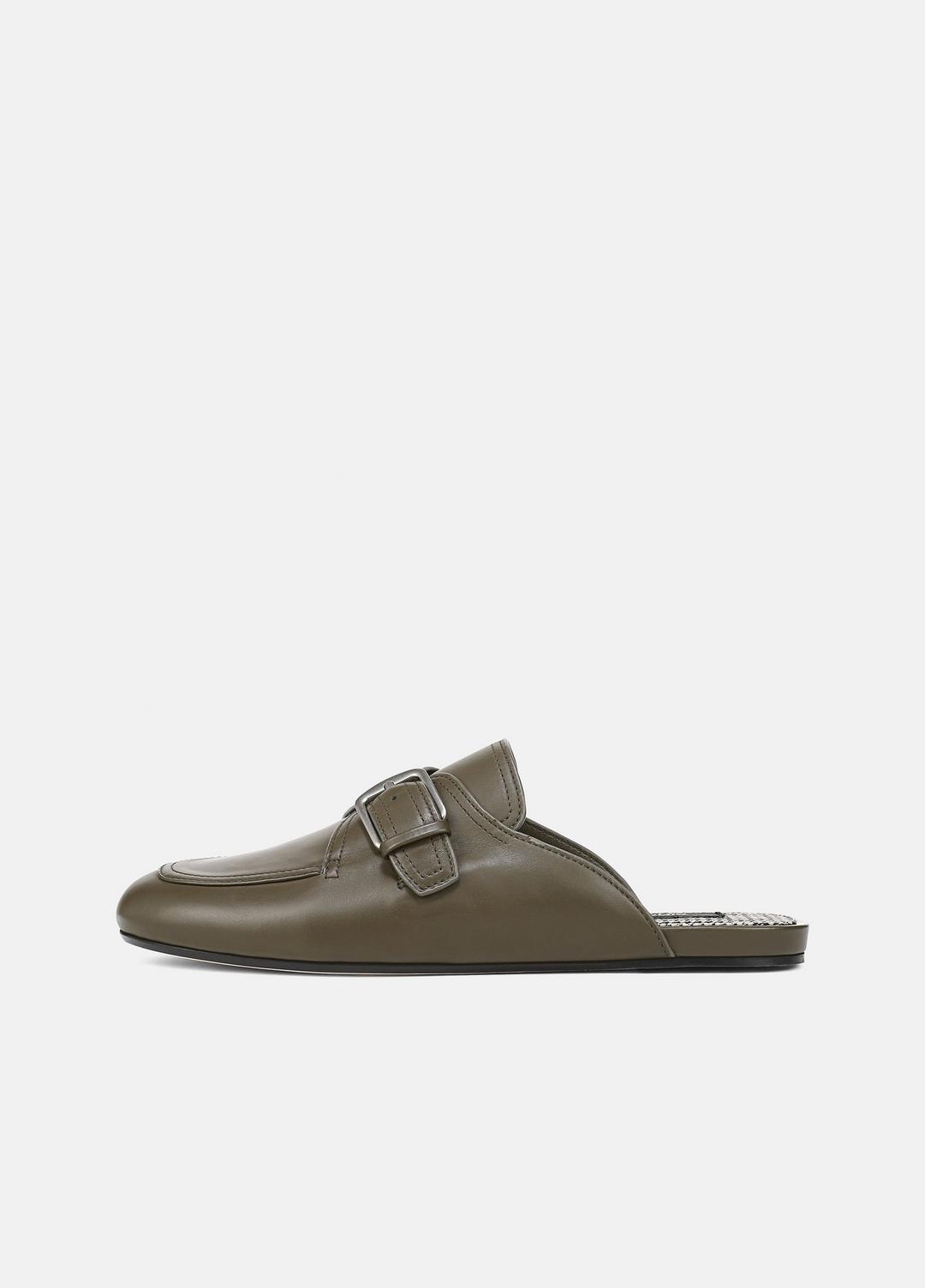 Minetta Leather Loafer Mule in Loafers & Flats - MILITARE | VINCE Women