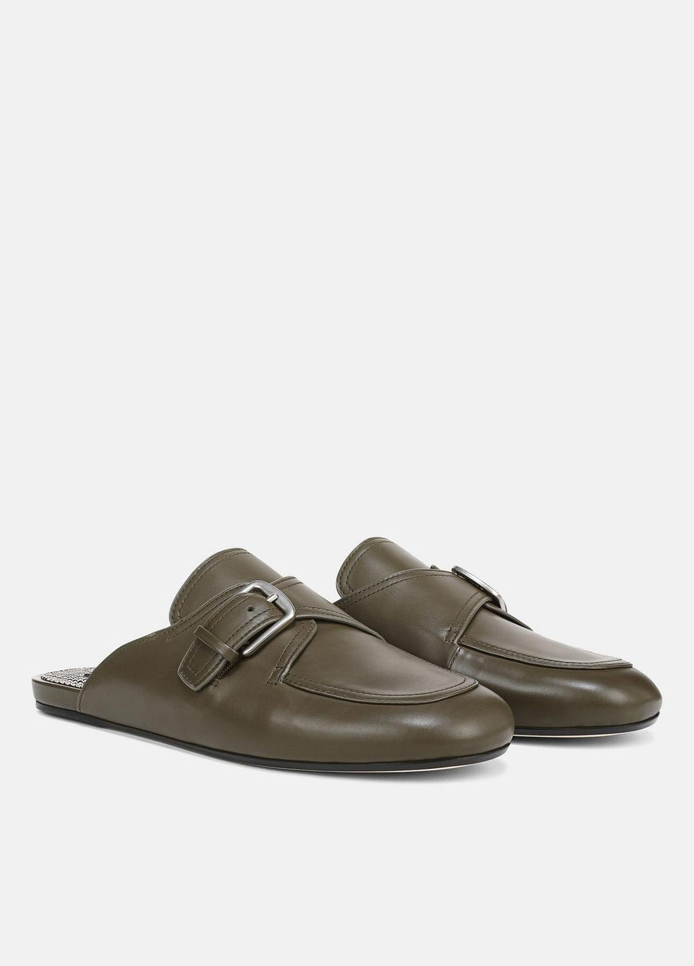 Minetta Leather Loafer Mule in Loafers & Flats - MILITARE | VINCE Women