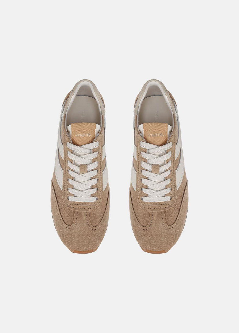 Oasis Suede and Leather Runner Sneaker in Sneakers - NEW CAMEL/WHITE FOAM | VINCE Women