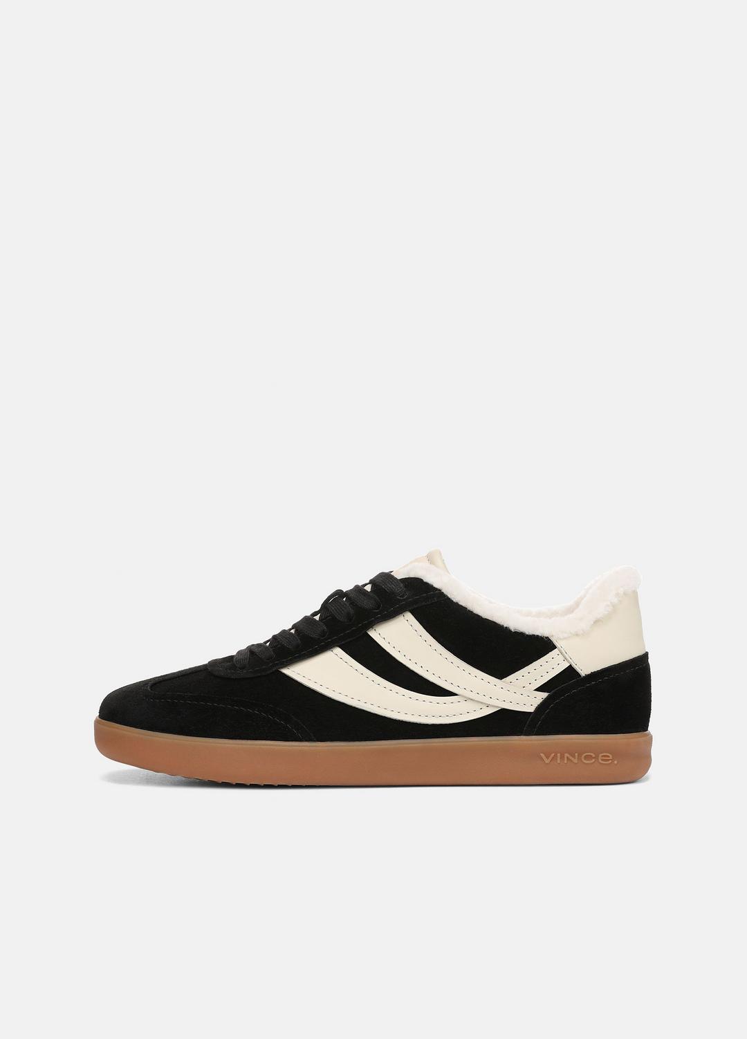 Oasis Suede & Shearling Sneaker in Sneakers - BLACK | VINCE Women