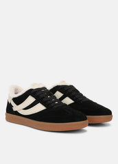 Oasis Suede & Shearling Sneaker in Sneakers - BLACK | VINCE Women