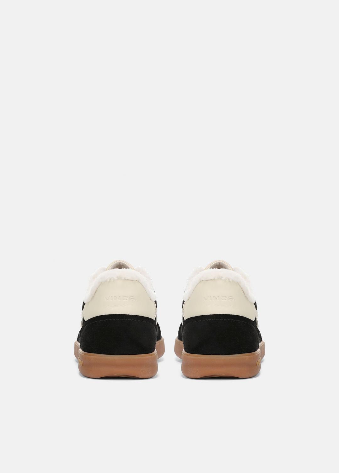Oasis Suede & Shearling Sneaker in Sneakers - BLACK | VINCE Women