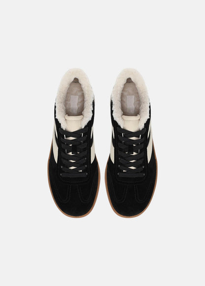 Oasis Suede & Shearling Sneaker in Sneakers - BLACK | VINCE Women