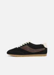 LA Suede & Leather Runner Sneaker in Sneakers - BLACK/DARK MOCHA | VINCE Women