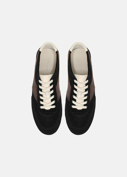 LA Suede & Leather Runner Sneaker in Sneakers - BLACK/DARK MOCHA | VINCE Women