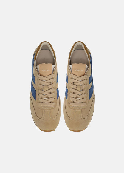 Oasis Suede & Leather Runner Sneaker in Sneakers - MOONLIGHT/BILLIARD GREEN | VINCE Women