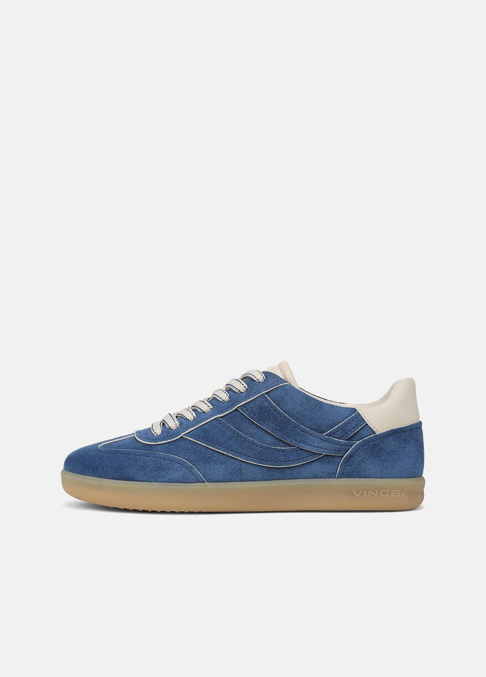 Oasis Contrast-Edge Suede Sneaker in Sneakers - INDIGO/FLAX | VINCE Women
