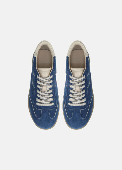 Oasis Contrast-Edge Suede Sneaker in Sneakers - INDIGO/FLAX | VINCE Women