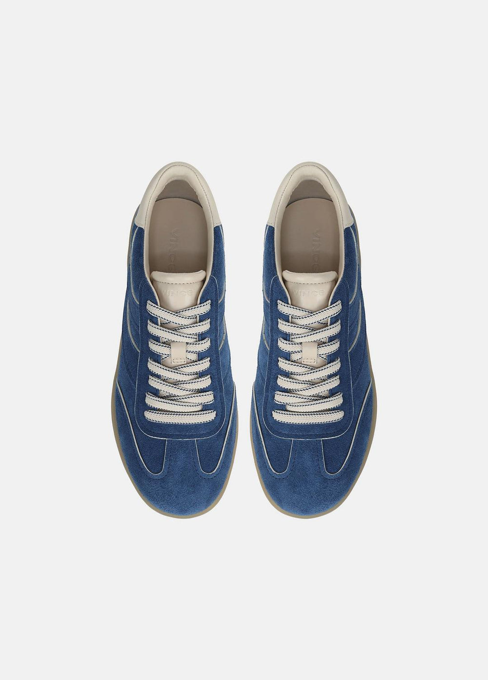 Oasis Contrast-Edge Suede Sneaker in Sneakers - INDIGO/FLAX | VINCE Women